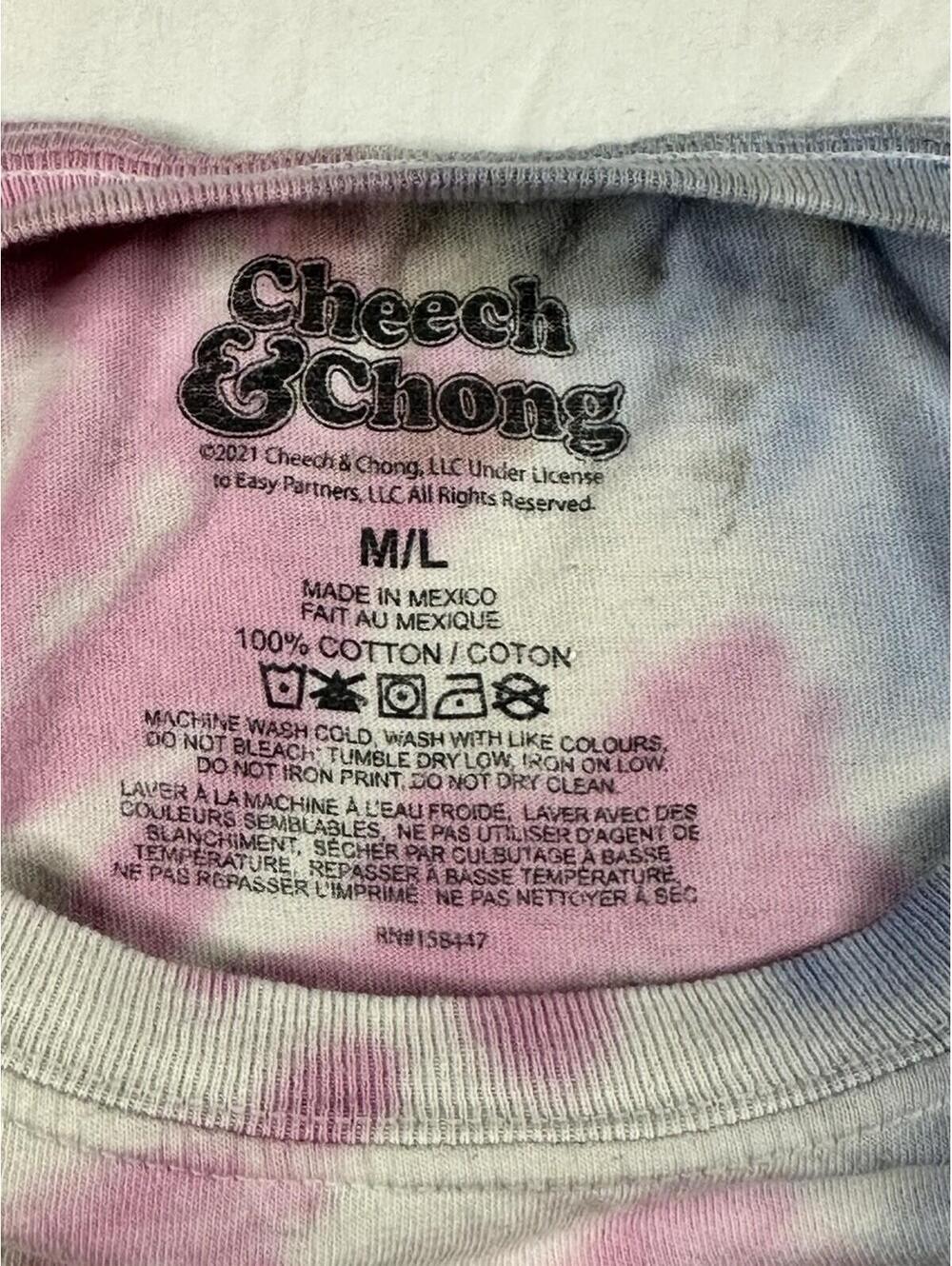 🌈🔥 Cheech & Chong Tie-Dye Graphic T-Shirt East L.A. Smoke It Out Multicolor L - Picture 3 of 6